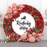 Rot Blumen Kentucky Derby Party Kreis Hintergrund